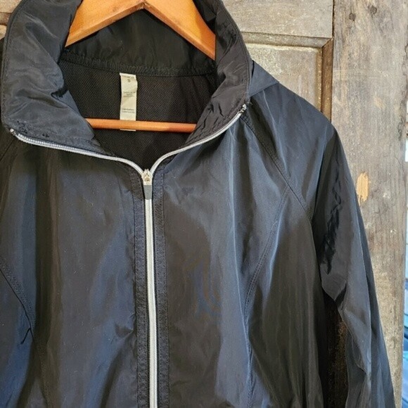 Apana Black Rain Jacket Size Small Waterproof Packable Full Zip - Picture 3 of 8